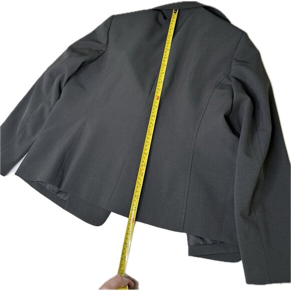 Le Suit Women’s Petite Blazer Dark Gray One Button Career Jacket Size 14P - Picture 9 of 9